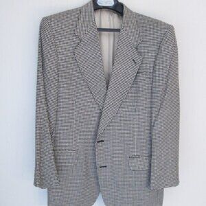 Oscar De La Renta Houndstooth Men's Jacket Two Button Front-42L